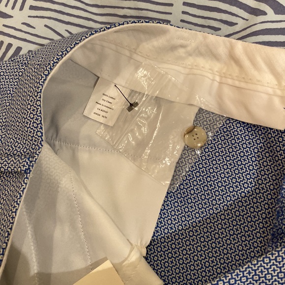 NWT Talbots Hampshire Dress Pants - Blue/White pattern w/ pockets & belt loops - Picture 6 of 6